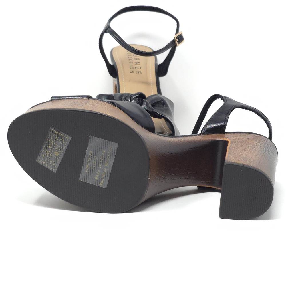 Journee Lorrica Black Knotted Platform Sandals Tru Comfort 9M - Picture 12 of 13